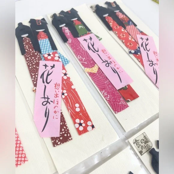 20 Vintage Japanese Style Origami Paper Geisha Doll Bookmarks New - Picture 4 of 10